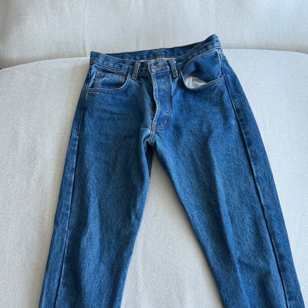 Brandy Melville Blue Straight Jeans with flare at ankle